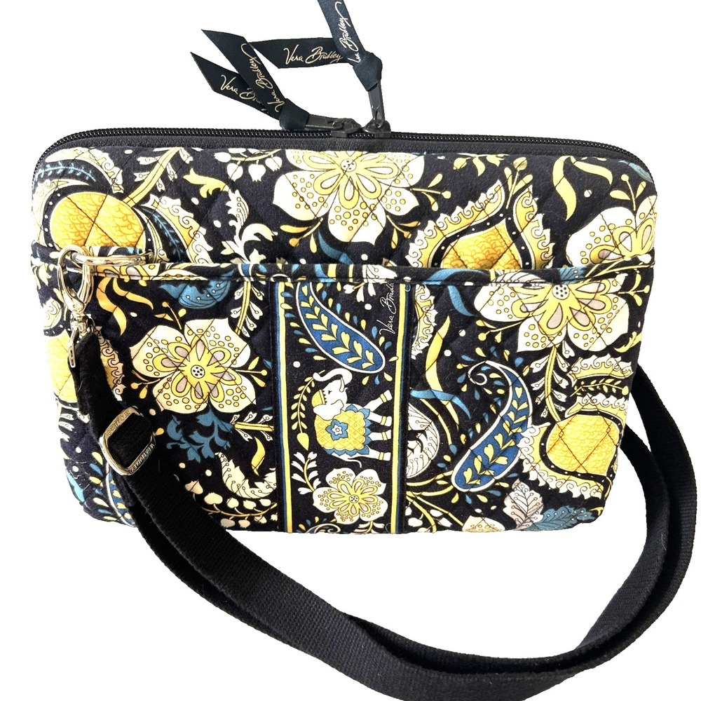 Vera Bradley Ellie Blue Hard Shell Case Kindle‎ iPad Tablet Crossbody w/ Strap